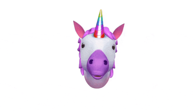 gif of unicorn emoji